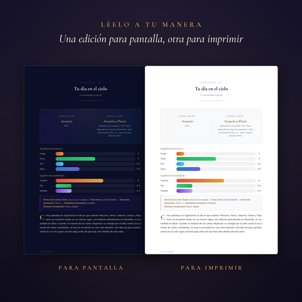 Las dos ediciones del informe Esencial, una para pantalla y otra para imprimir